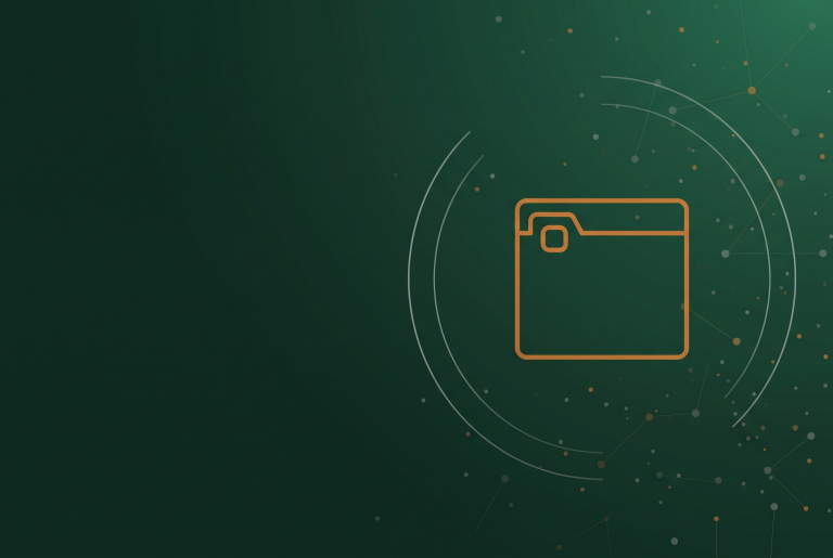 Thin orange browser window outline on dark green, marking a brief on the Google favicon fix