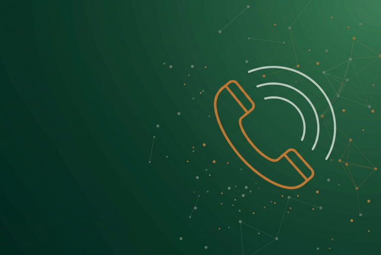 Orange outline telephone icon on dark green, marking Google Local Services Ads call charges