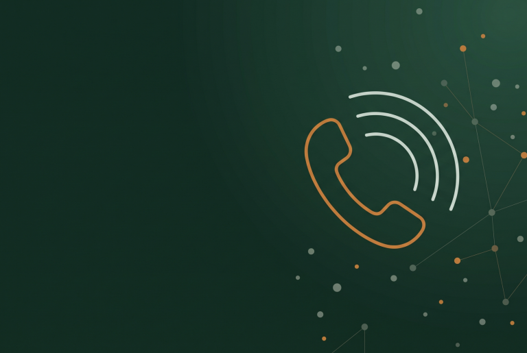 Thin line telephone icon on deep green, illustrating the Google Maps fake phone number scam