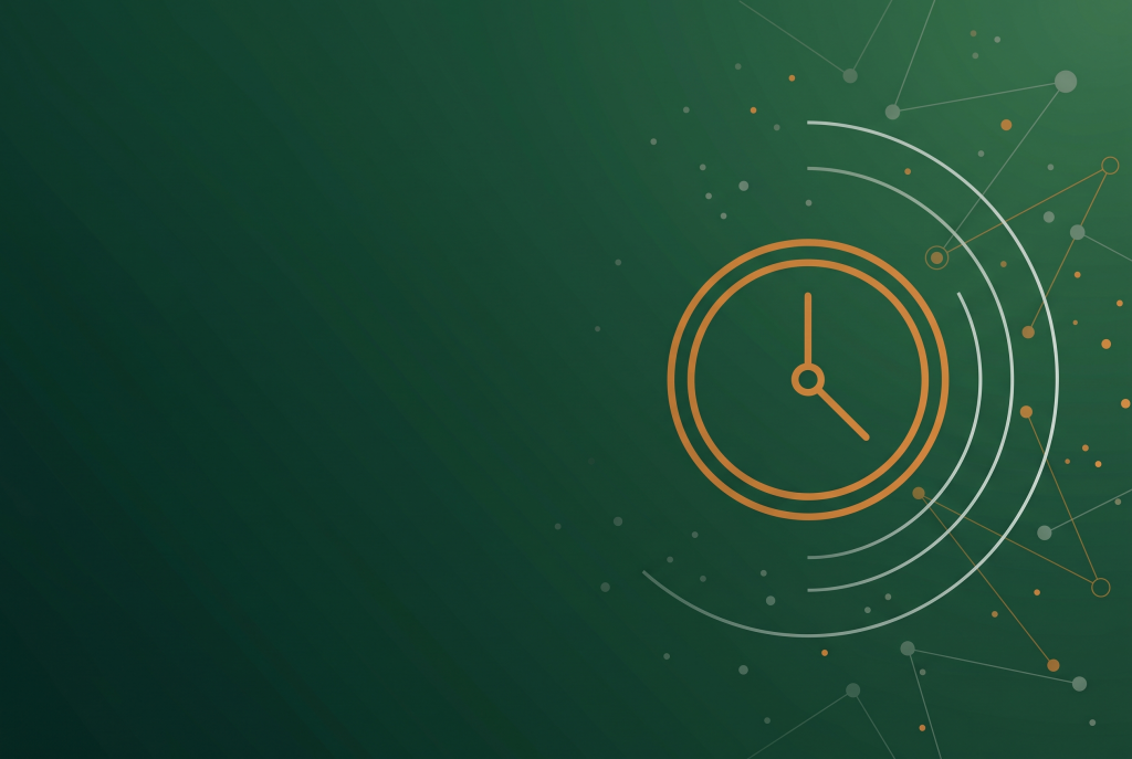 Burnt orange clock icon on deep green, marking the four day Google Business Profile edit window