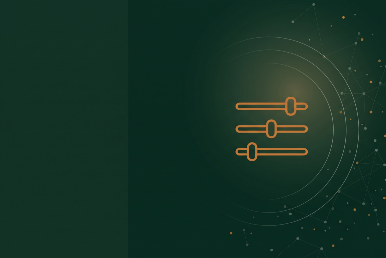 Orange settings slider icon on deep green, marking the week Google Ads and Meta removed advertiser controls
