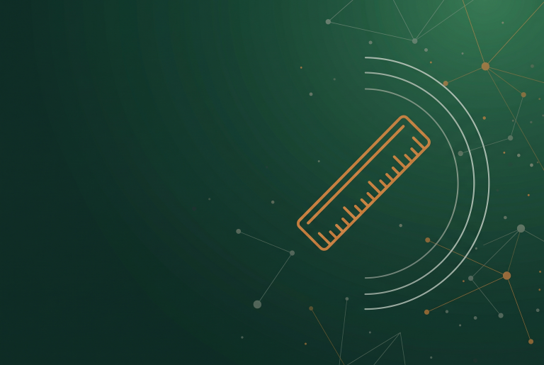 Outline icon of a measuring ruler beside radar arcs on dark green, marking unreliable rank tracking data