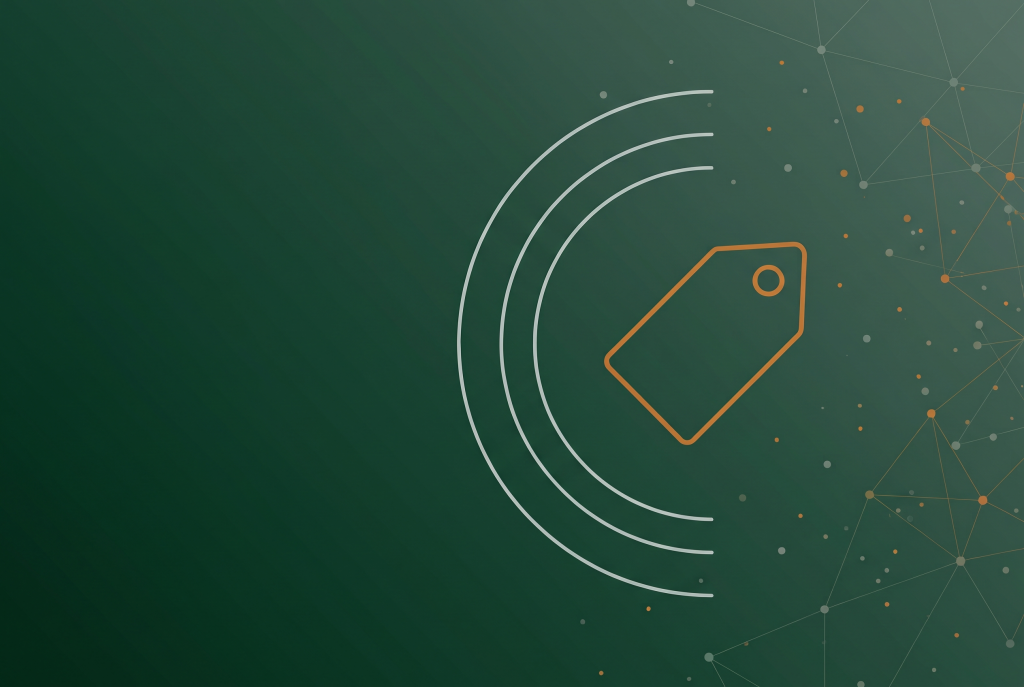 Outline price tag icon on dark green, illustrating Google AI Mode advert pricing